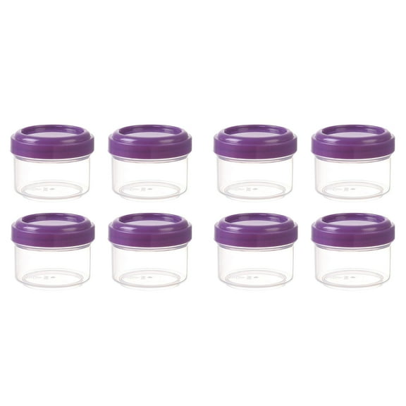 COURAGEDG 8PCS Mini Clear Jars With Leakproof Lids Round Clear Container 35ml Refillable Storage Containers For Home And Kitchen Little Containers with Lids Fridge Fruit Storage Containers