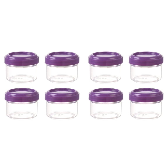 COURAGEDG 8PCS Mini Clear Jars With Leakproof Lids Round Clear Container 35ml Refillable Storage Containers For Home And Kitchen Little Containers with Lids Fridge Fruit Storage Containers