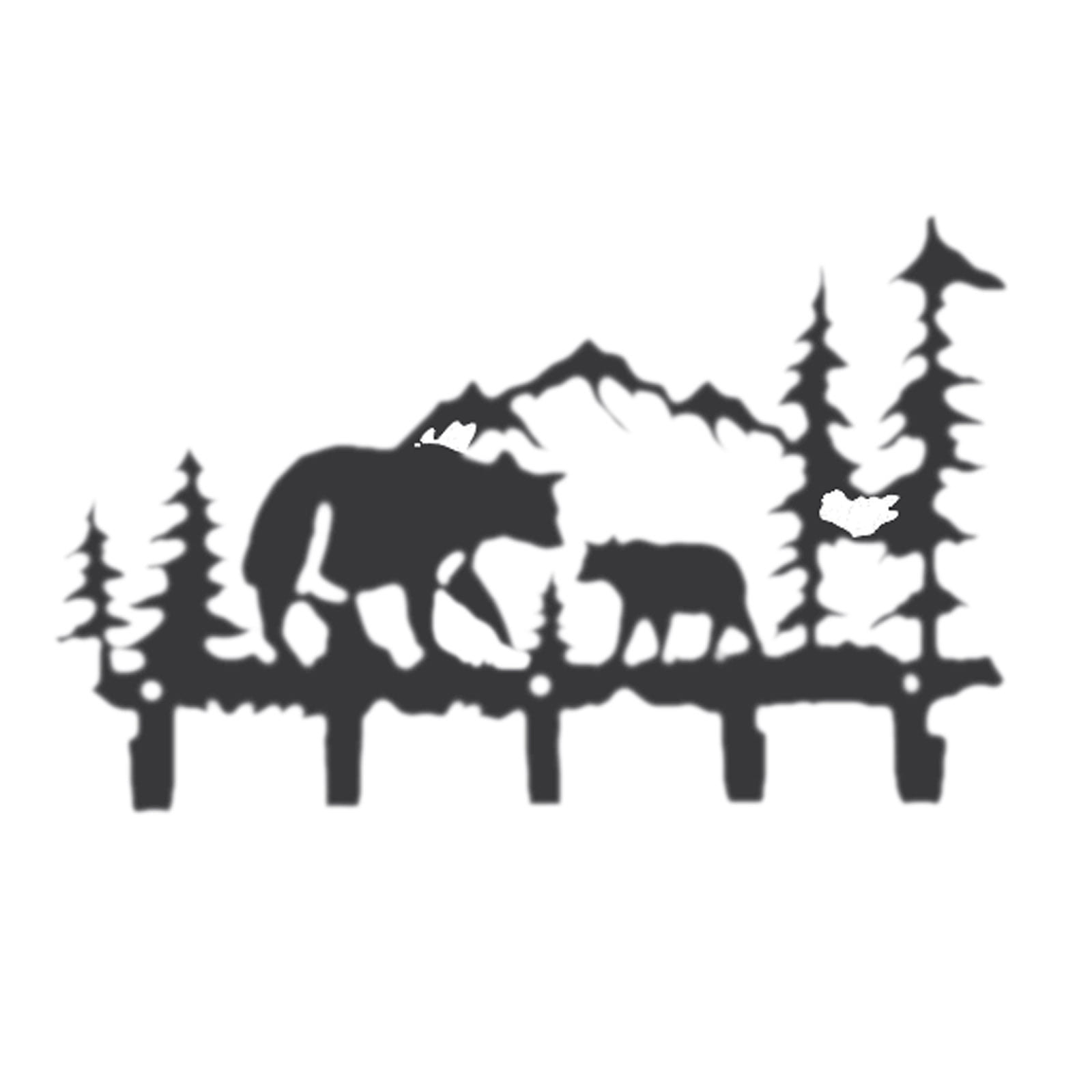 COURAGEDG Bear Deer Wolf Metal Towel Hook Animal Towel Holder Bath ...