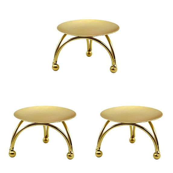 COURAGEDG Candle Holder Round Table Golden Candlestick for Party Wedding Ornament 1pc 3PCS Candle Holders Centerpiece Pillar 3 Wick Candle Holder Fall