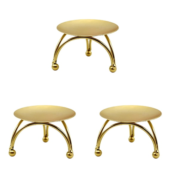 COURAGEDG Candle Holder Round Table Golden Candlestick for Party Wedding Ornament 1pc 3PCS 3 Wick Candle Holder Pedestal Clear Tealight Candle Holder