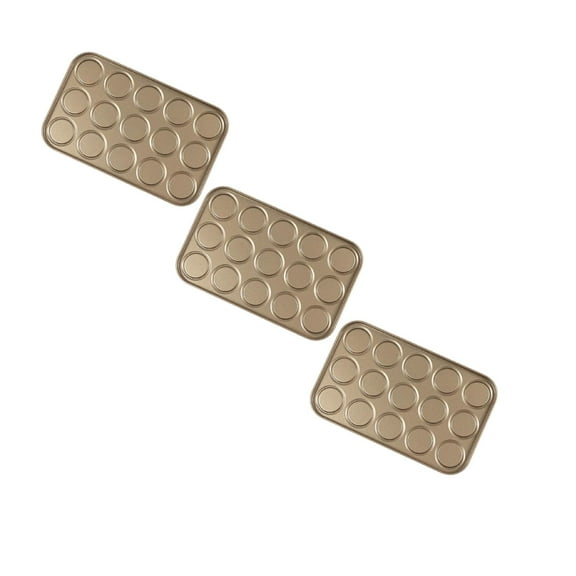 COURAGEDG Gold Non Stick Cookie Sheet 15 Even Cookie Sheet Macaron Cookie Sheet Pie Sheet For Home Use 3PCS Small Broiler Pan for Oven Oven Sheet Pan