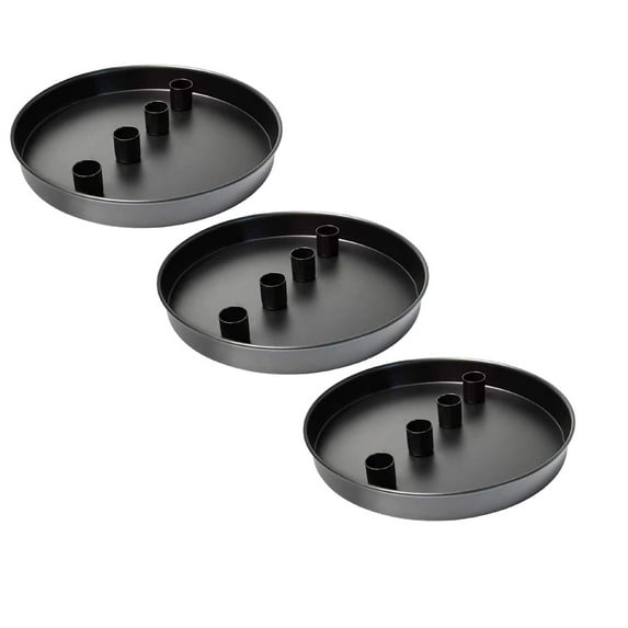 COURAGEDG Round Metal Taper Candle Holder Tray Candlestick Holder With 4 Candle Holes Christmas Decorative Tray Advent Candles Holder Table Centerpieces Cookie Bake Sheet Cookie Sheet Nonstick Paper