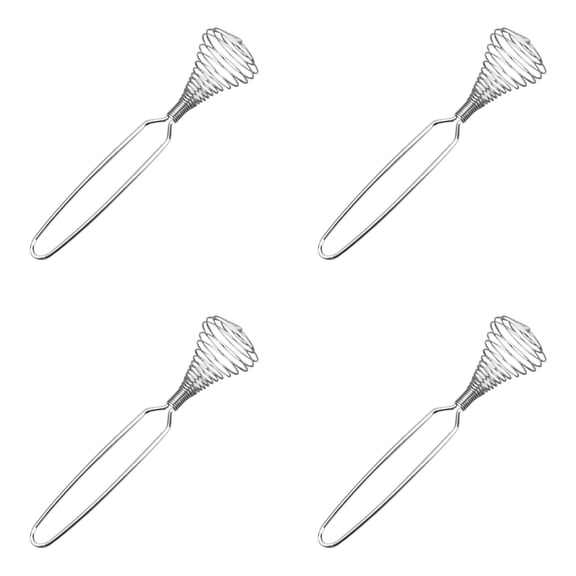 COURAGEDG Stainless Steel Manual Egg Beater Baking Stick Kitchen Tool Spring Head Egg Beater 4PCS Hand Whisker Cooking Stainless