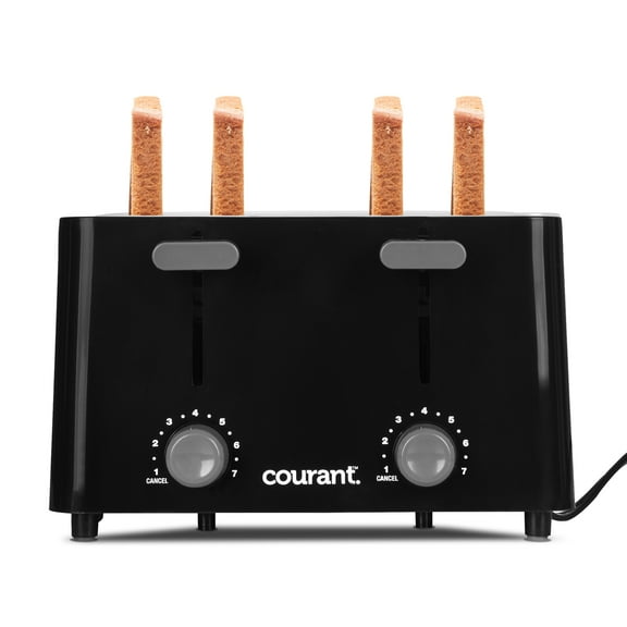 Courant 4 Slice Toaster, Cool Touch Plastic, 1-1/4 Inch Wide Slots