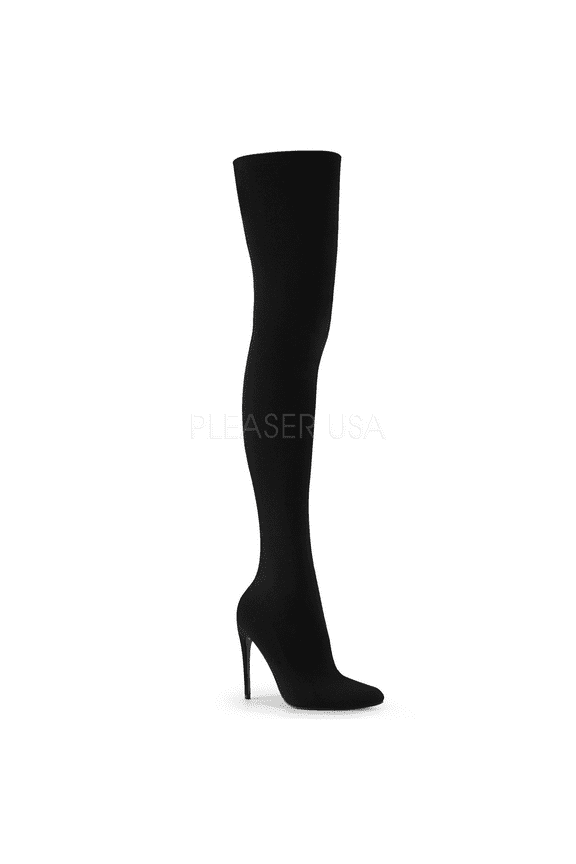 COURTLY-3005 , 5" Heel Stretch Pull-On Thigh High Boot
