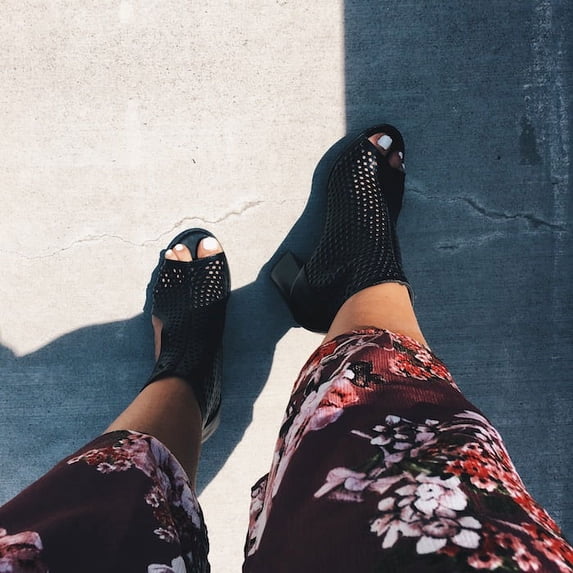 COURTNEY Perforated Ankle Boot, Black, 7