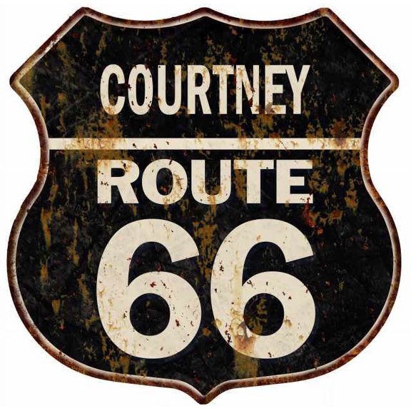 COURTNEY Route 66 Sign Shield Metal Gift Man Cave Gift 211110004465