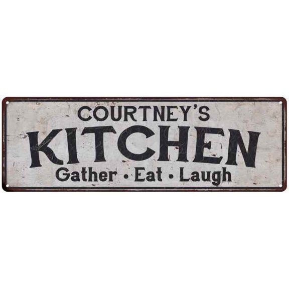 COURTNEY's Kitchen Gift Rustic Chic Decor Gift 6x18 Sign 206180051873
