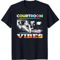 thumbnail image 1 of COURTROOM VIBES Black T-Shirt with Colorful Design & Legal Theme, 1 of 5