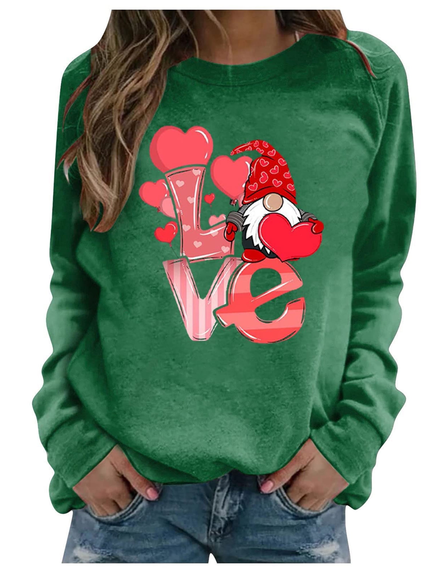 COUTEXYI Ladies Valentine's Day Hoodie, Creative Heart