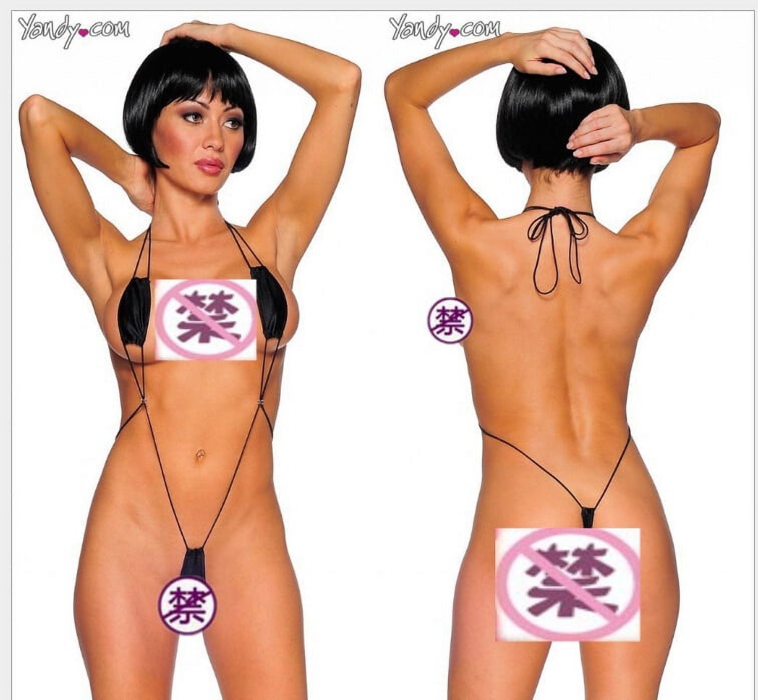 COUTEXYI Women Sexy Swimwear Lingerie Bikini Mini V-string Thong Slingshot  Monokini Set 