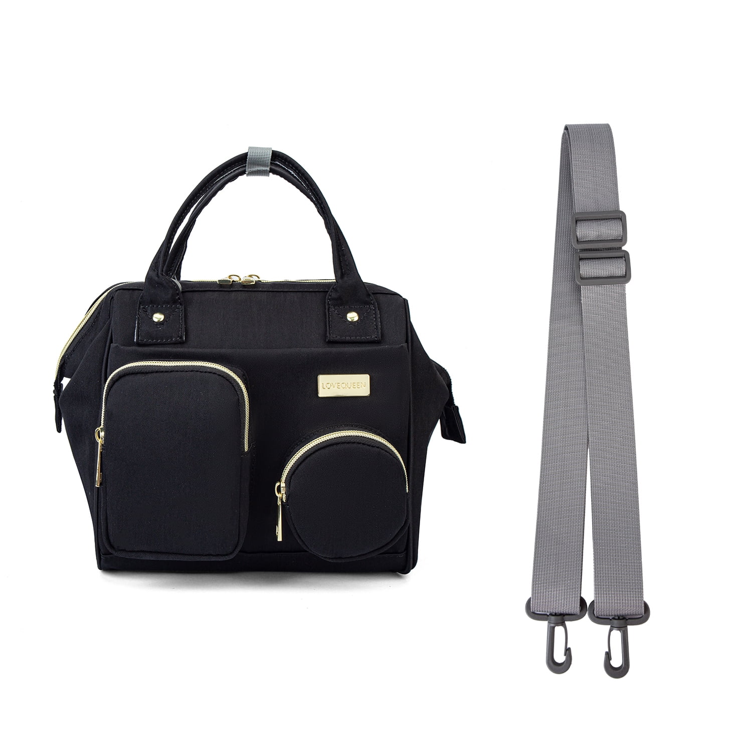 COUTUDI Mini Convertible Waterproof Fabric Diaper Bag Backpack, Gray