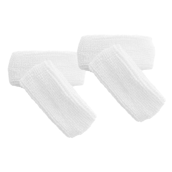 COUVER 1 Inch Thin Solid Terry Cotton Athletic Sweat Wristbands White 2 Pairs (Mens)