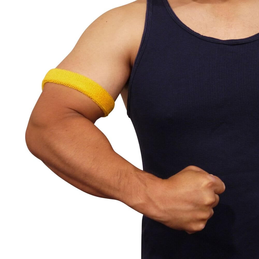 COUVER 1 inch Soft Cotton Terry Stretchable Bicep Arm Band Gold Yellow 1 Pair Walmart