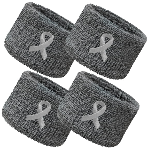 COUVER 2.5 Inch Embroidered Brain Cancer Awareness Ribbon Charcoal ...