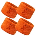 thumbnail image 1 of COUVER 2.5 Inch Embroidered Kidney Cancer Awareness Ribbon Orange Wristbands 2 Pairs (Unisex), 1 of 8