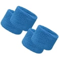 thumbnail image 1 of COUVER 2.5 Inch Solid Terry Cotton Athletic Sweat Wristbands Sky Blue 2 Pairs (Mens), 1 of 7