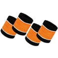thumbnail image 1 of COUVER 3 Inch Striped Terry Cotton Athletic Sweat Wristbands Black Light Orange 2 Pairs (Mens), 1 of 7