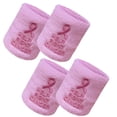 thumbnail image 1 of COUVER 4 Inch Embroidered Breast Cancer Ribbon Light Pink HFC Athletic Wristbands 2 Pairs (Unisex), 1 of 7