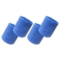 thumbnail image 1 of COUVER 4 Inch Solid Terry Cotton Athletic Sweat Wristbands Cerulean Blue 2 Pairs (Mens), 1 of 7