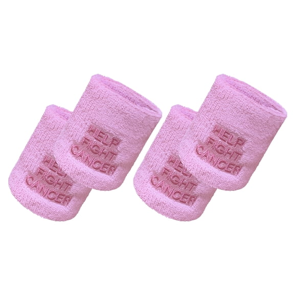 COUVER 4 Inch Solid Terry Cotton Athletic Sweat Wristbands Light Pink w HFC 2 Pairs (Mens)
