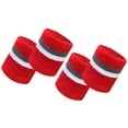 thumbnail image 1 of COUVER 4 Inch Striped Terry Cotton Athletic Sweat Wristbands Red Charcoal Red 2 Pairs (Mens), 1 of 7