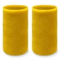 thumbnail image 1 of COUVER 6 inch Extra Long Thick Sports Wristband / Sweatband, YELLOW (2 Piece), 1 of 8
