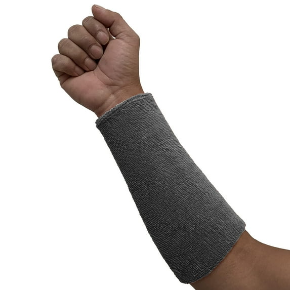 COUVER 9 inch Extra Long Thick Sports Wristband / Sweatband, CHARCOAL GRAY (1 Piece)