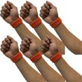 thumbnail image 1 of COUVER Adult/Youth Solid/Plain Cotton Affordable Terry Cloth Sports Wristband 1''-6Pair (Dark Orange), 1 of 8