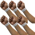 thumbnail image 1 of COUVER Adult/Youth Solid/Plain Cotton Affordable Terry Cloth Sports Wristband 1''-6Pair (White), 1 of 8