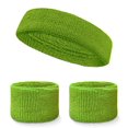 thumbnail image 1 of COUVER Athletic Sports Sweatbands Set (Headband & 2pcs Wristbands), Lime Green, One Size, 1 of 7
