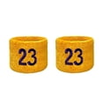 thumbnail image 1 of COUVER Basketball Star Golden Yellow Wristband with Laker Purple Number 23, 2.5 Inch, 1 Pair, 1 of 7
