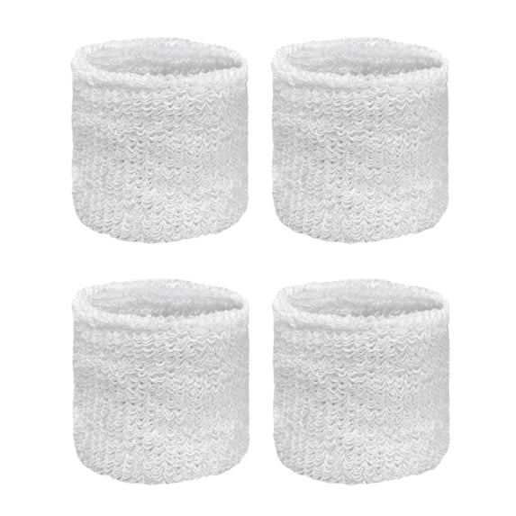 COUVER Cotton Terry Sport Wristbands White Unisex One Size 2 Pairs