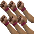 thumbnail image 1 of COUVER Cotton Terry Sports Wristbands, 1 Inch, 3 Pairs, Solid Hot Pink, 1 of 7