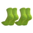 thumbnail image 1 of COUVER Cushioned Athletic Crew Socks 2 Pairs, Bright Lime Green, Small, 1 of 8