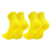 COUVER Cushioned Athletic Crew Socks 2 Pairs, Bright Yellow, Medium