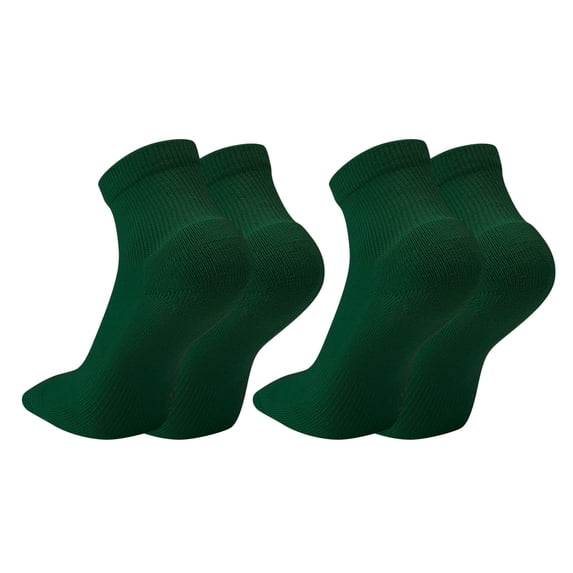 COUVER Cushioned Athletic Crew Socks 2 Pairs, Dark Green, Medium