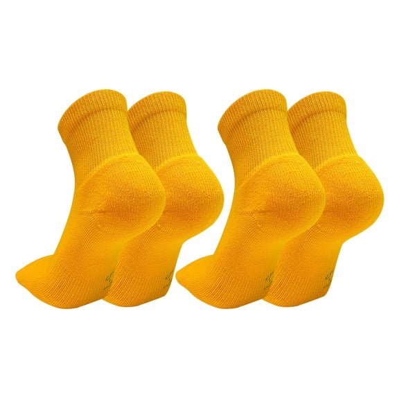 COUVER Cushioned Athletic Crew Socks 2 Pairs, Golden Yellow, Small