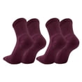 thumbnail image 1 of COUVER Cushioned Athletic Crew Socks 2 Pairs, Maroon, Large, 1 of 8