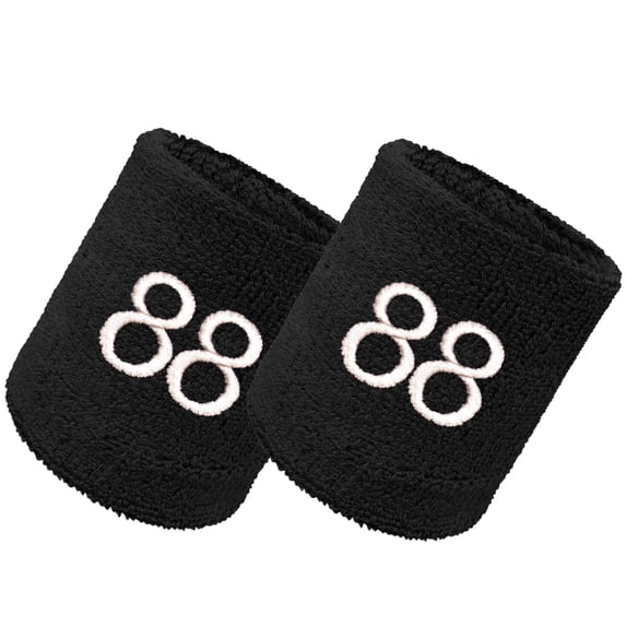 COUVER Embroidered White Number 88 Black 3 Inch Terry Cotton Athletic Wristbands 1 Pair (Mens)
