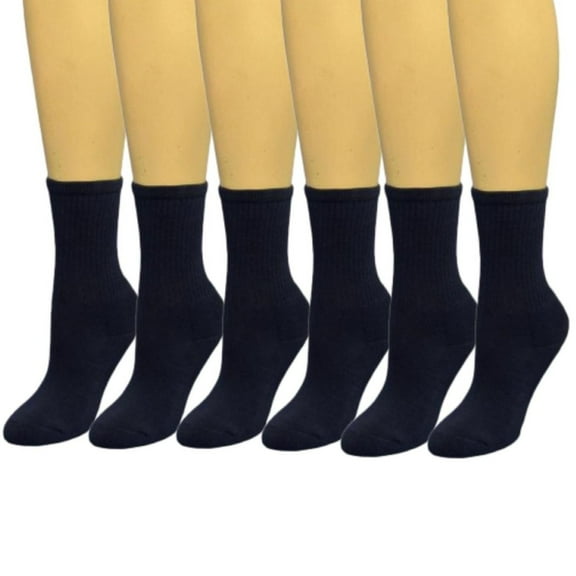 COUVER Kids Child Youth Midcalf Softball Baseball Socks, Navy, 6 Pairs Set