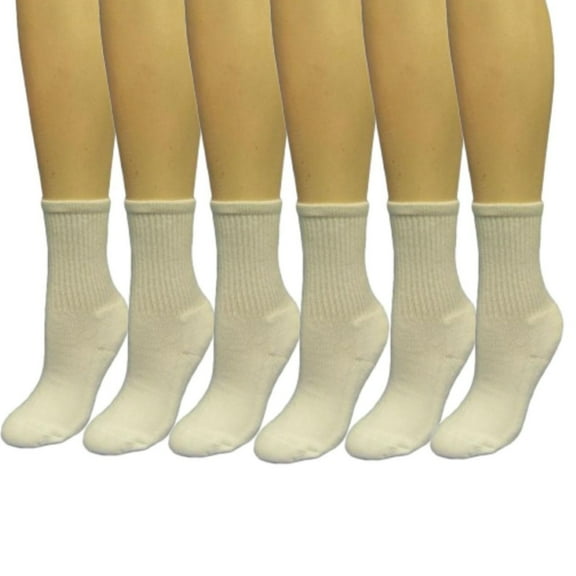 COUVER Kids Child Youth Midcalf Softball Baseball Socks, White, 6 Pairs Set