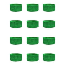 COUVER Kids Children 1 Inch - Solid/Plain Cotton Terry Cloth Wristband (12 Pieces)