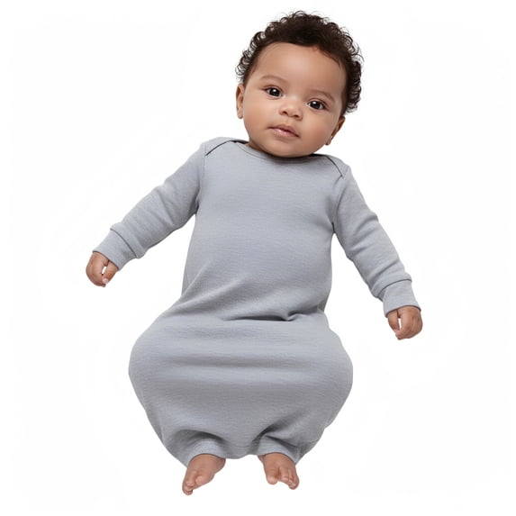 COUVER Long Sleeve Ribbed Cotton Sleeper Layette Heather (Infant)
