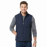 COUVER Mens Diamond Quilted Full Zip Puffer Vest Navy 2XL