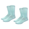 thumbnail image 1 of COUVER Mens Classic Cotton Solid Plain Crew Dress Socks Light Sky Blue 2 Pairs Size 8-13 (Mens), 1 of 7