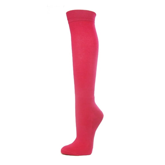 COUVER Pink Breast Cancer Awareness Sports Knee Socks, Plain, Bright Pink, Small, 1 Pair