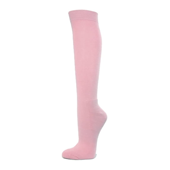 COUVER Pink Breast Cancer Awareness Sports Knee Socks, Plain, Light Pink, Large, 1 Pair