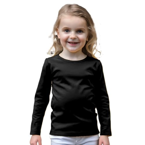 COUVER 100 Soft Cotton Kids Children s Crew Neck Long Sleeve Plain Solid Color Shirt Brown Chocolate 2T Walmart